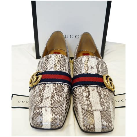 gucci mid heel loafer price|gucci snakeskin loafers.